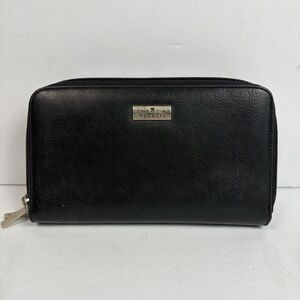 Rosetti Black Zip-Around Wallet with Organizer Tabs, Notepad, and Mirror